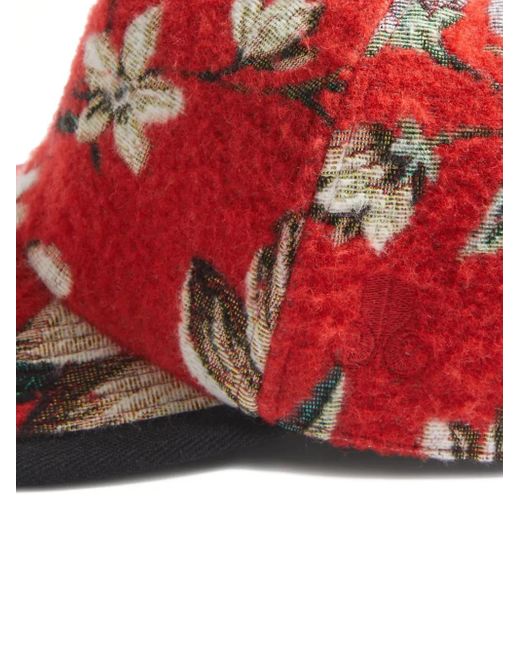 LaDoubleJ Red Floral Baseball Cap