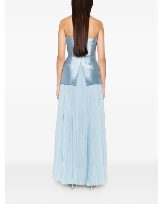 Solace London Blue Claudette Strapless Maxi Dress