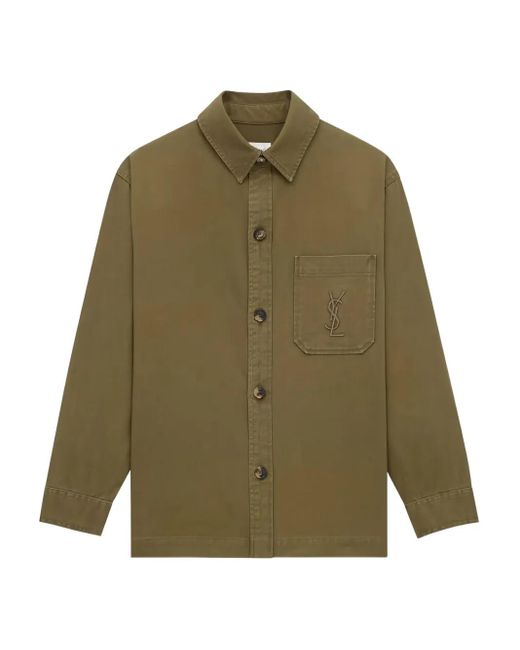 Sobrecamisa Cassandre Con Bolsillo De Parche Saint Laurent de color Green