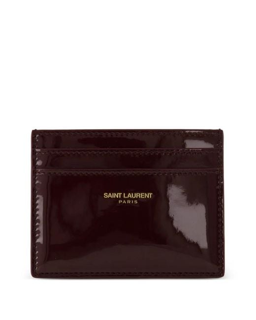 Saint Laurent Purple Logo-Stamp Cardholder