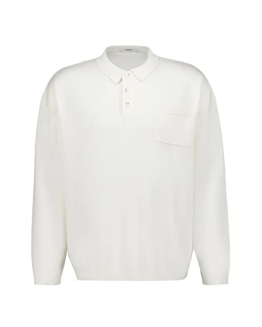 Commas White Boxy Polo Shirt for men
