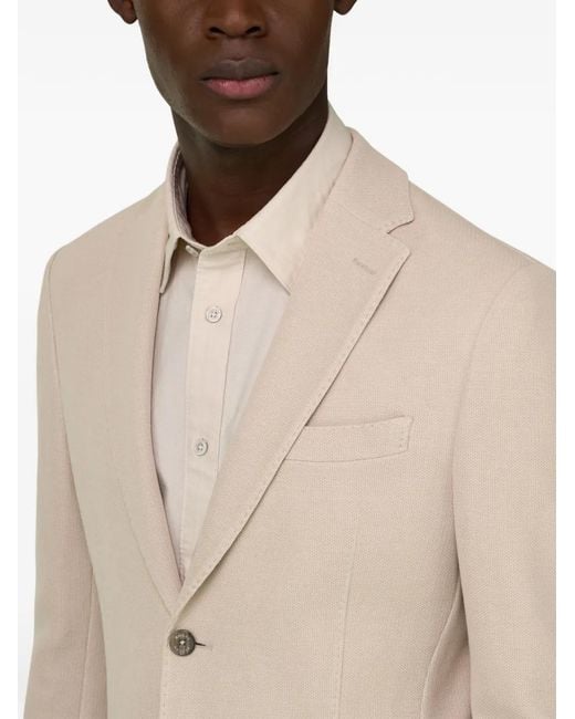 Boggi White Micro–Textured Patch-Pocket Blazer for men