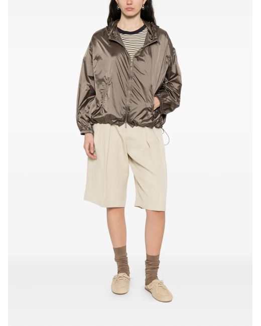 Emporio Armani Brown Hooded Drawstring Jacket