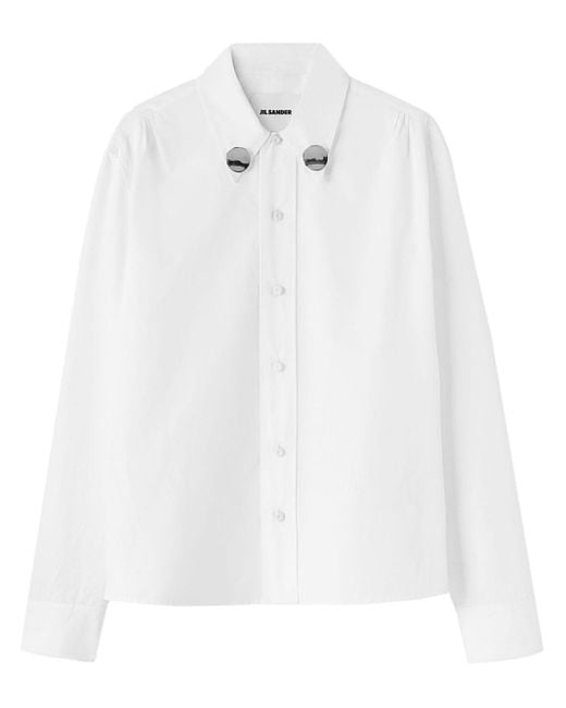 Jil Sander White Stud-detailing Cotton Shirt for men