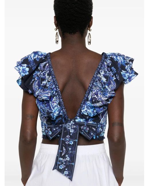 Camilla Blue Delft Dinasty Floral-Print Vest