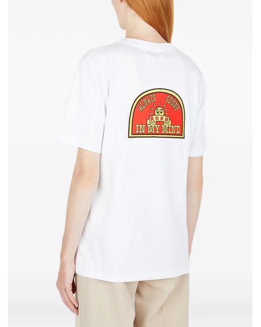 ROKH White Logo-Detail T-Shirt