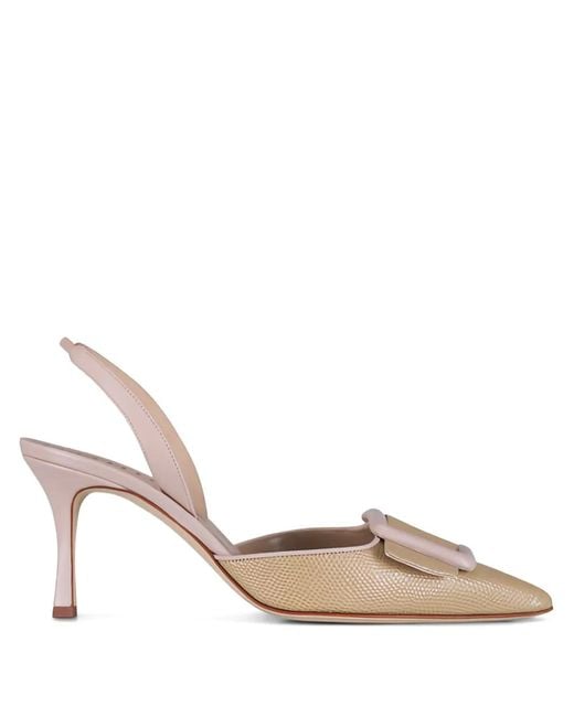 Manolo Blahnik Pink Mayslibi Slingback Pumps