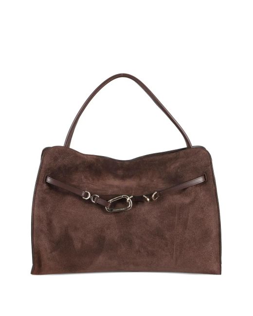 Francesco Biasia Brown The Iconic 36H Suede Shoulder Bag