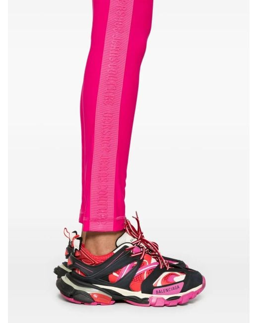 Versace Jeans Couture Pink Logo-Trim Leggings