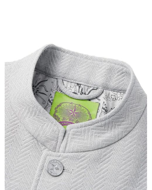 Shanghai Tang Gray Herringbone-Button Jacket for men