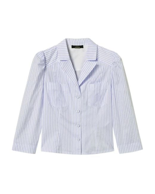 Twinset Button-Up Blouse Met Krijtstreep in het Blue