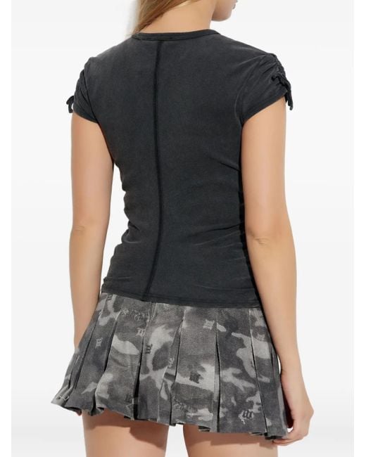 M I S B H V Black T-Shirt mit Kordelzug