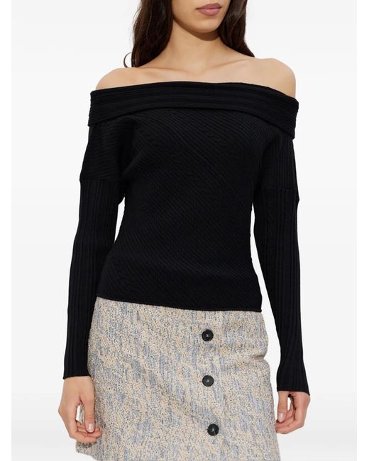 IRO Black Off-Shoulder Sweater