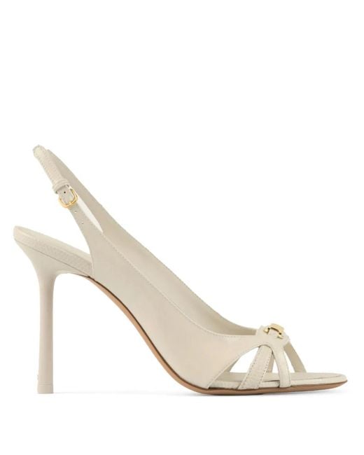 Ferragamo White 95Mm New Vara-Buckle Pumps