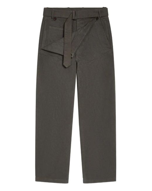 Dries Van Noten Gray Cotton Straight-Leg Trousers for men