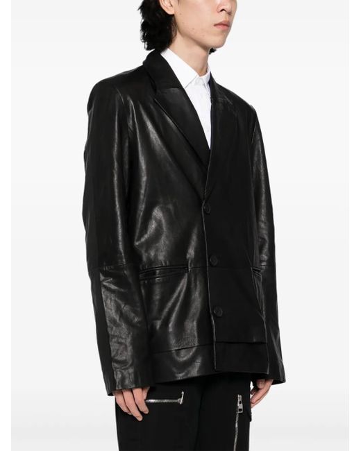 FREI-MUT Black Jaba Leather Jacket for men