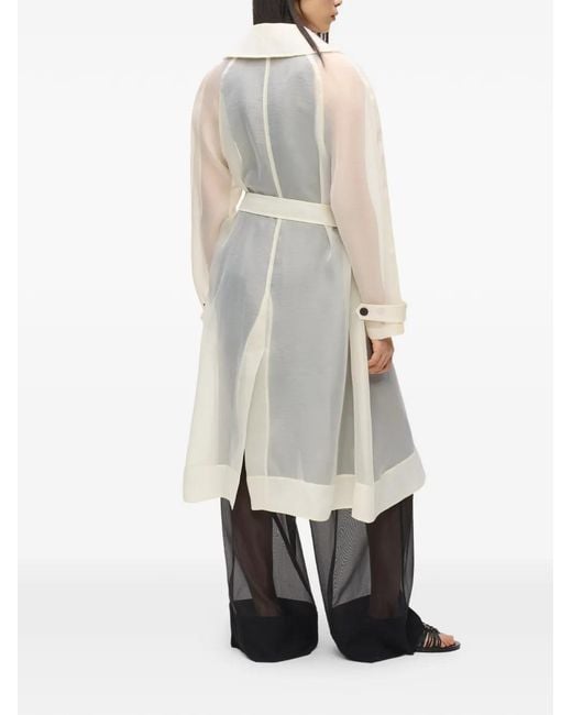 Karl Lagerfeld White Organza Trench Coat
