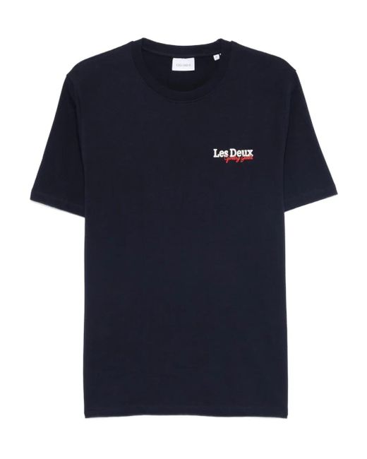 Les Deux Blue Racing Organic Cotton T-Shirt for men