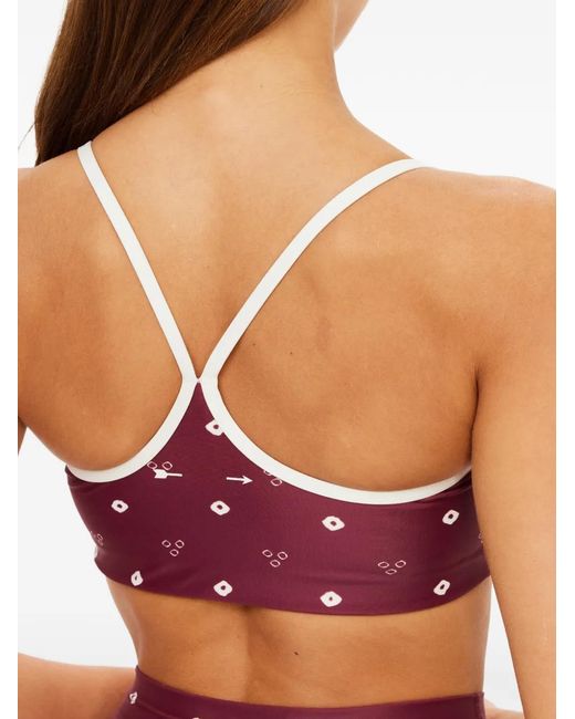 The Upside Purple Bandhani-Print Sports Bra