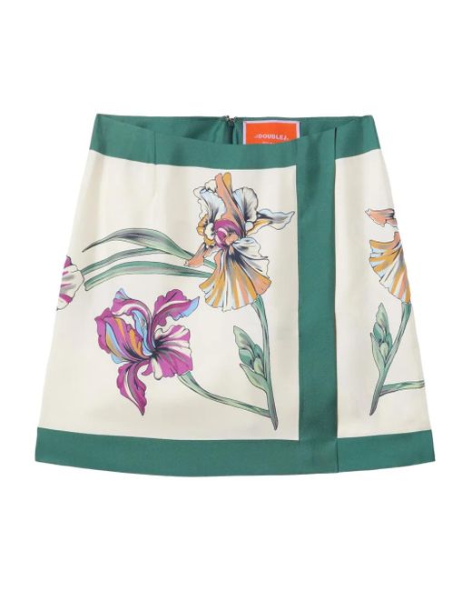 LaDoubleJ Green Foulard Mini Skirt