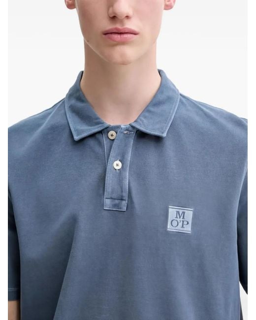 Marc O' Polo Blue Logo-Detail Polo Shirt for men