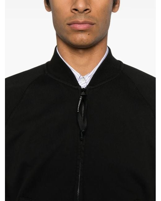 C P Company 'Diagonal Fleece' Full-Zip Sweatshirt in Black für Herren