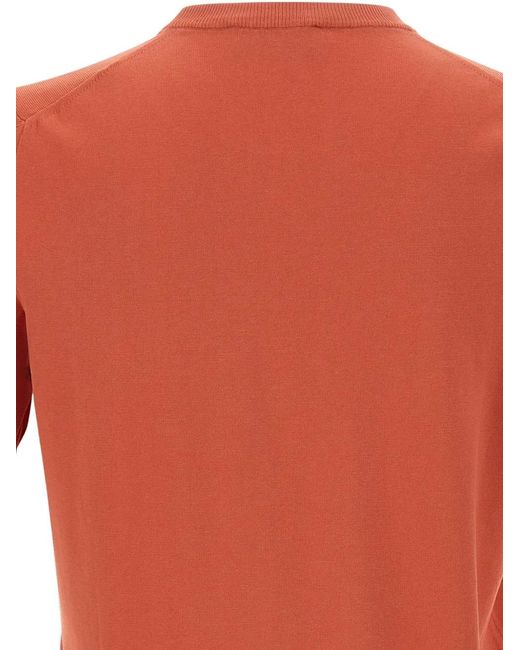 Gran Sasso Orange Short-Sleeved Sweater for men