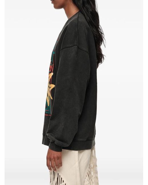 Bimba Y Lola Black Sweatshirt Logo Sun Preto-Lavado