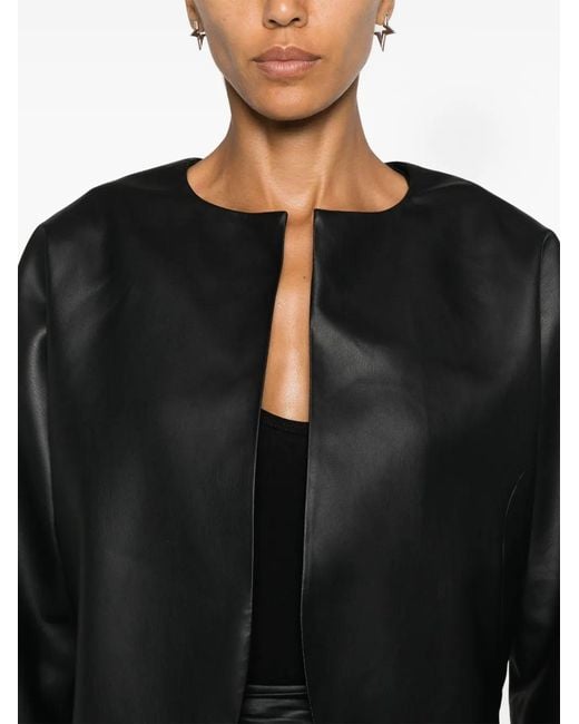 Nissa Black Faux-Leather Jacket