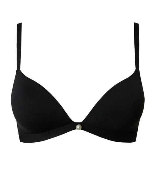 Twinset Black Charmeuse Triangle Bra