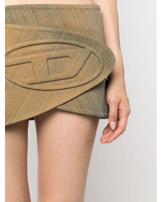 DIESEL Brown Skirt-belt In Streaky Denim