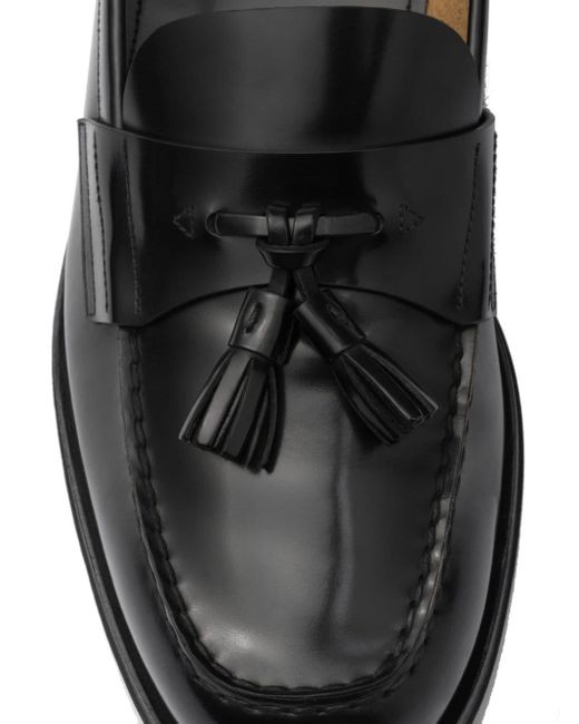 Prada Black Tassel-detail Leather Loafers for men