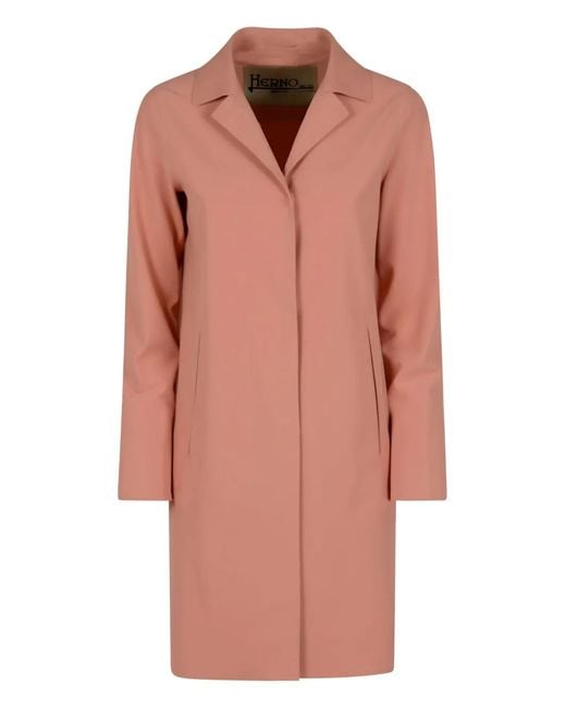 Herno Pink Collar-Detail Coat