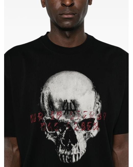 44 Label Group Black Skull-Print T-Shirt for men