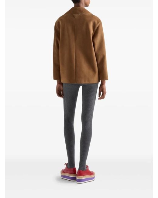Prada Brown Suede Collared Jacket