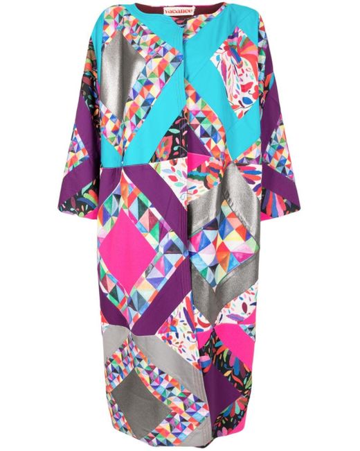 Olympiah White Colour-block Patchwork Cotton-blend Kimono