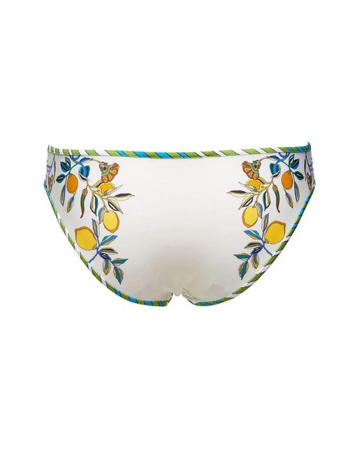 LaDoubleJ White Floral-Print Bikini Bottom