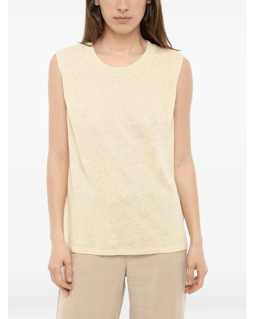 Woolrich Natural Crew-Neck Panelled Tank Top