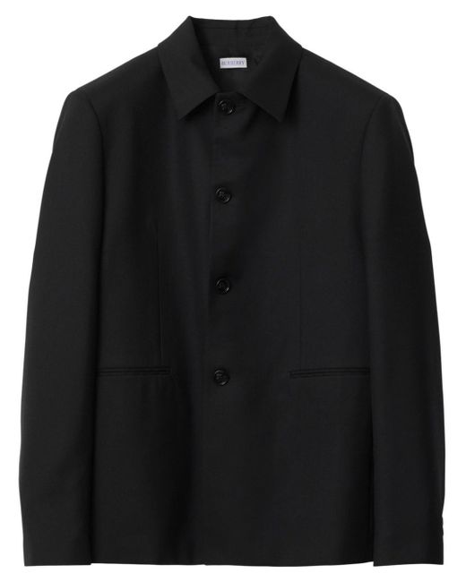 Burberry Black Button-down Wool Tailored Jacket for men