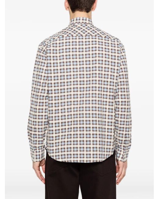 NN07 White Deon Check Shirt for men