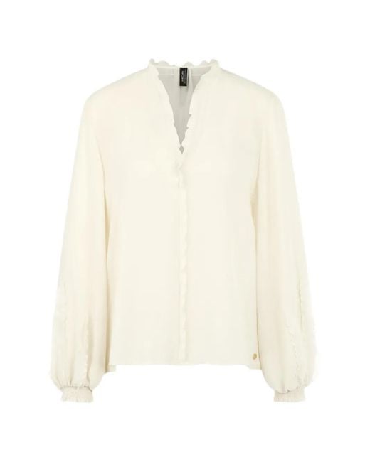 Marc Cain White Ruffled-Detail Blouse