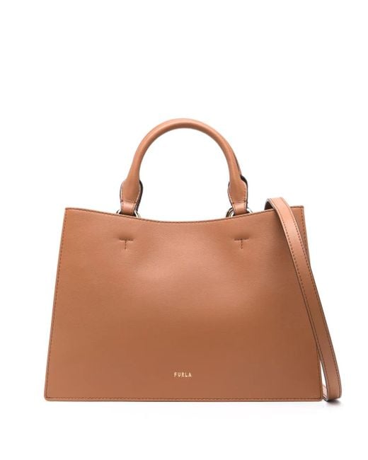Furla Brown Arcosfera-Detail Tote Bag