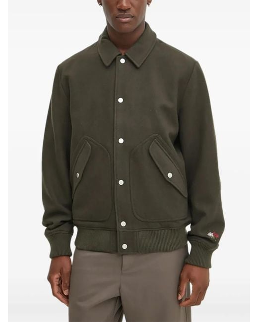 Les Deux Green Buttoned Patch-Pocket Jacket for men
