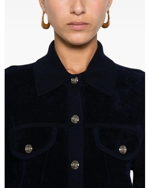 Maje Blue Cropped-Samtjacke