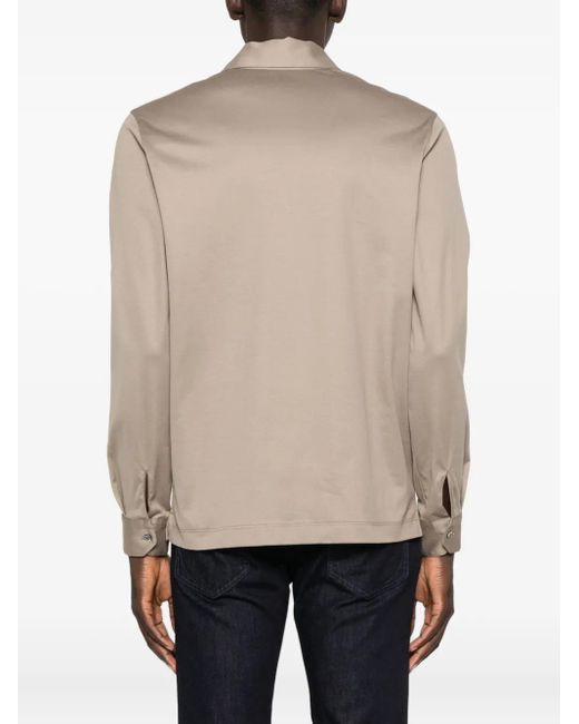 Corneliani Natural Long-Sleeve Polo Shirt for men