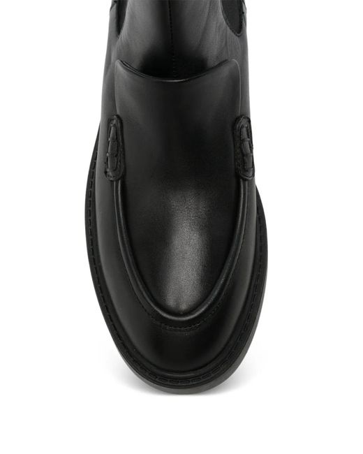SERGIO MORETTI FIRENZE Black Round-Toe Leather Chelsea Boots