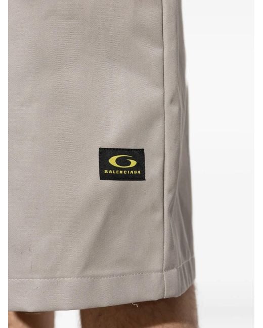 Balenciaga Natural Logo-Patch Shorts for men