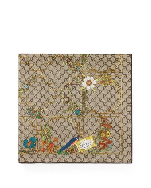 Gucci Metallic Printed Silk Twill Carré