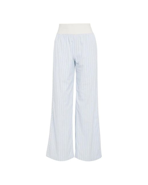 Adidas White Pantalon À Rayures