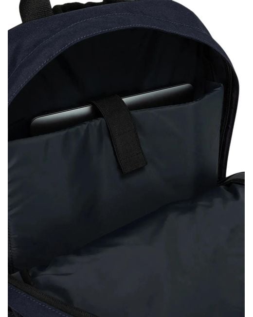 Ecoalf Blue Bergen Logo-Patch Buckle-Strap Backpack for men